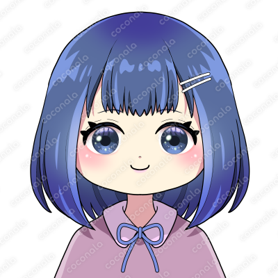 口パクにも使える藍色髪のちびキャラ女の子アイコン