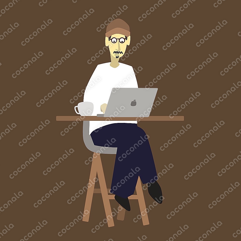 パソコンを使う人のイラスト