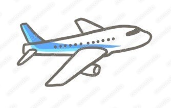 飛行機手書き風イラスト（青）