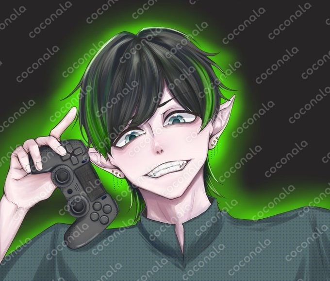 コントローラーを持っているイラスト