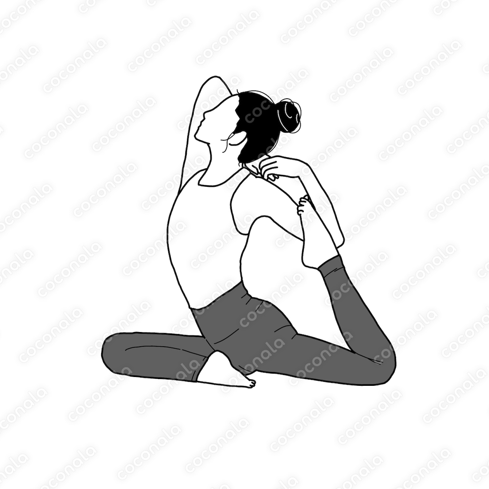 【ヨガイラスト】ハトのポーズ