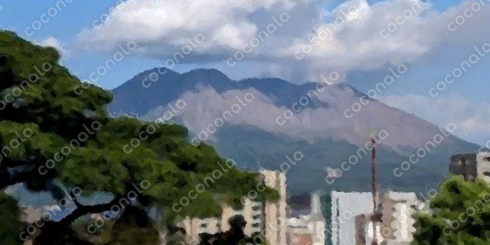 ★「桜島」★デジタルアート★油絵風★オイルペイント風★鹿児島★風景画★デジタルコンテンツ★写真