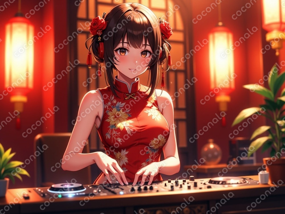 壁紙に使えるアニメ風美少女イラスト　DJ編04