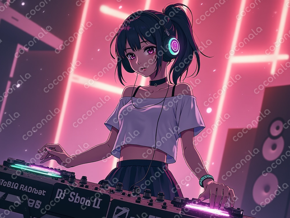 壁紙に使えるアニメ風美少女イラスト　DJ編02
