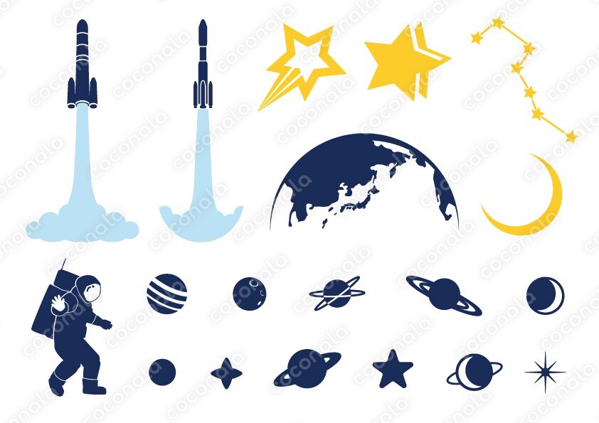 宇宙のシルエット素材