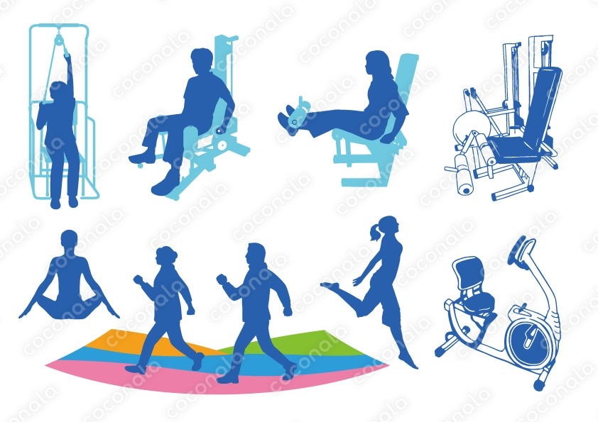健康器具などのシルエット素材やイラスト