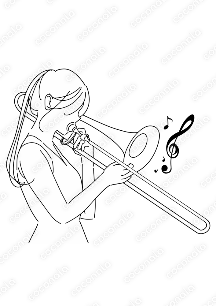 吹奏楽/ポスター/チラシ/素材/トロンボーン/演奏会/告知/楽器/コンサート/挿絵/書籍の表紙