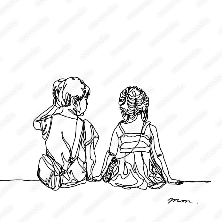 インテリアに馴染むシンプルな一筆描きイラスト