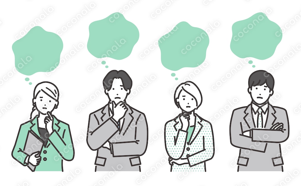 悩むビジネスパーソン/イラスト素材/png