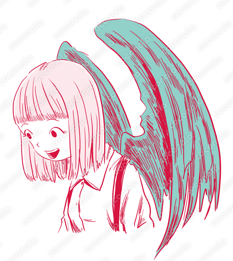 翼をつけている女の子