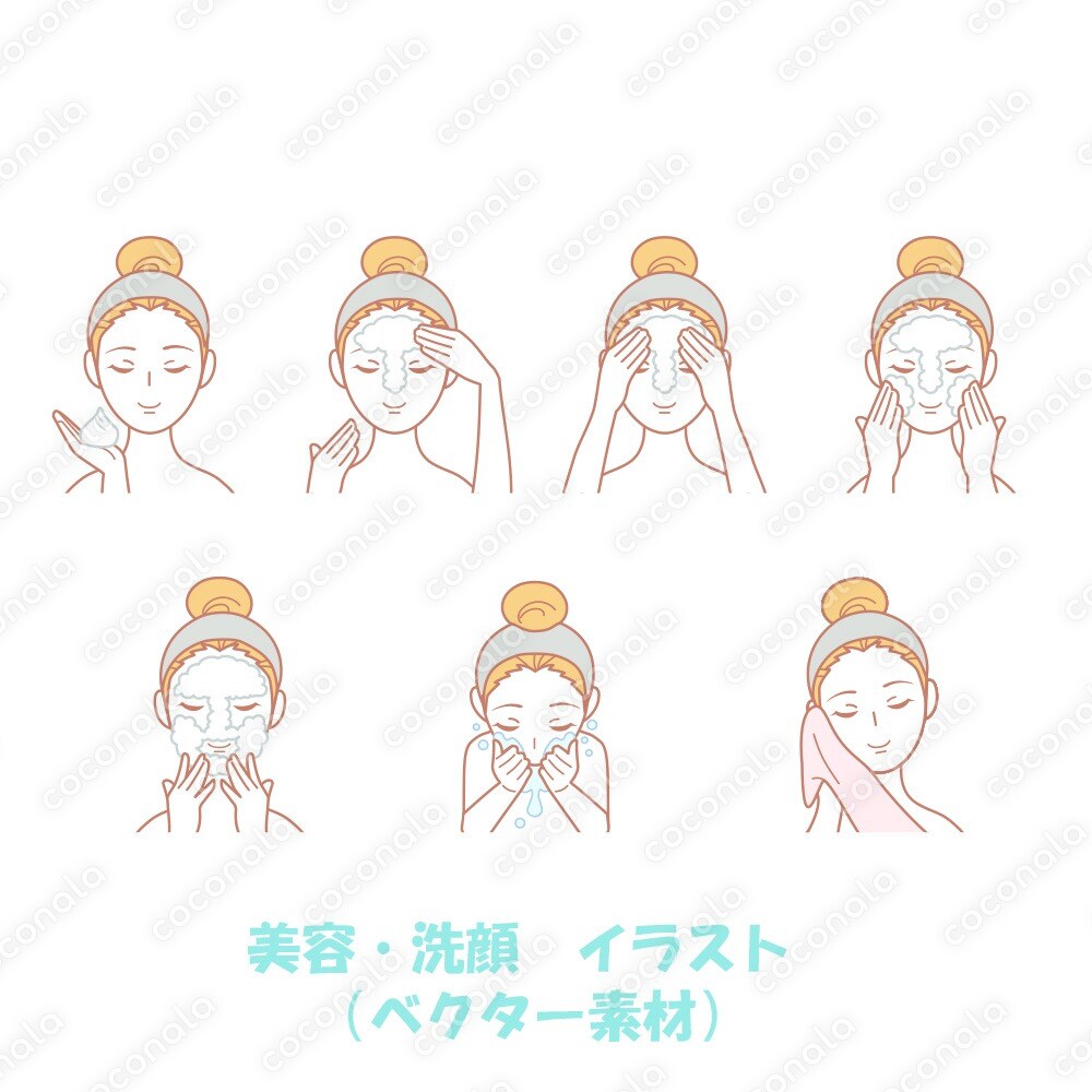 美容・洗顔イラスト
