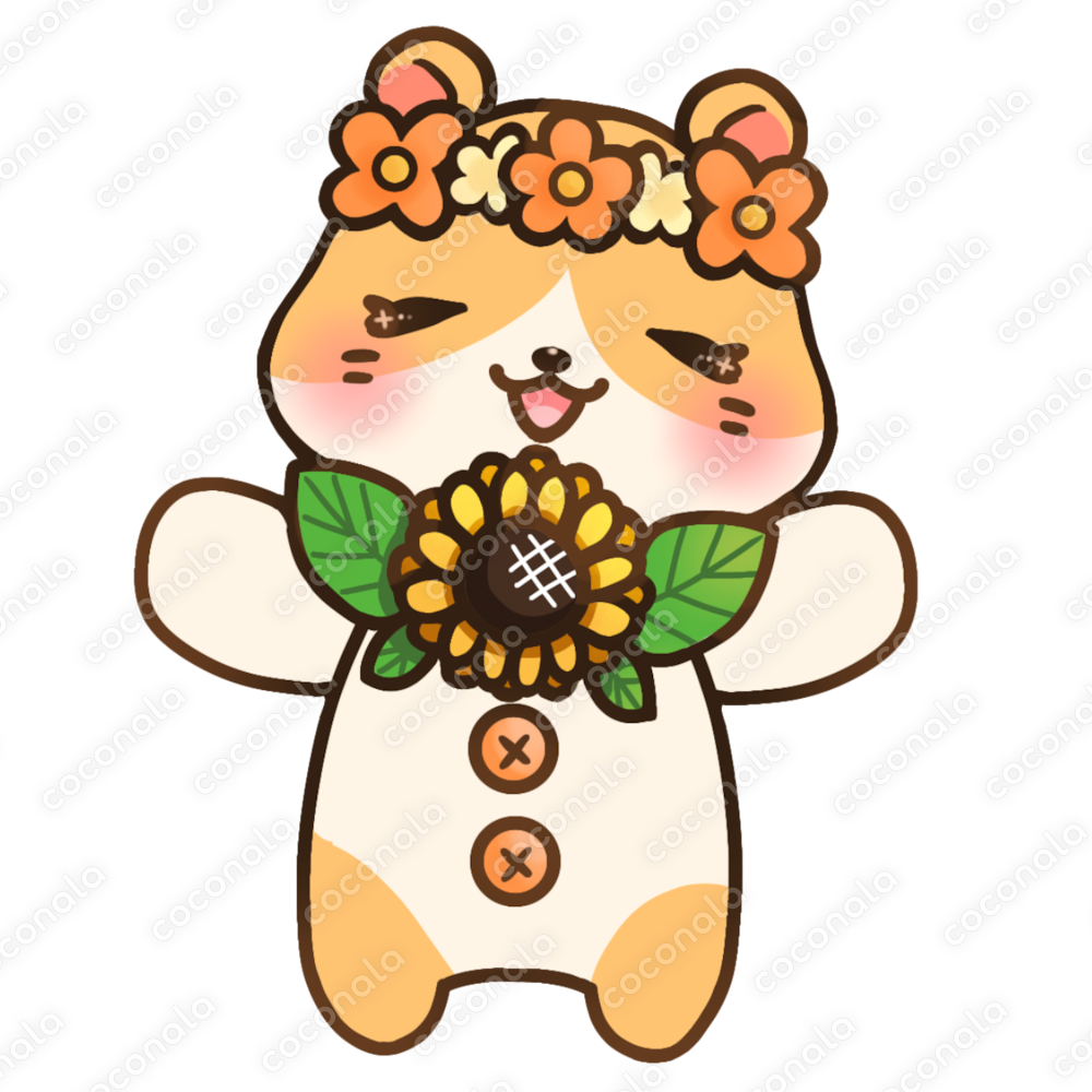 温かみのあるゆる可愛いハムスターのイラスト