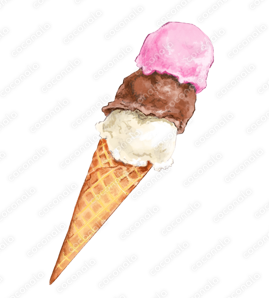 アイスクリームのイラスト(背景透過)