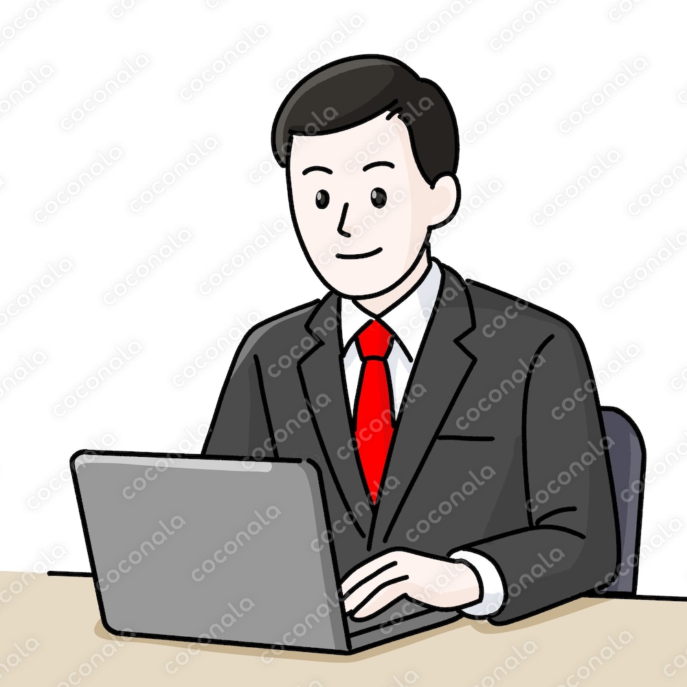 PC作業をしている男性【商用利用OK】（jpg)