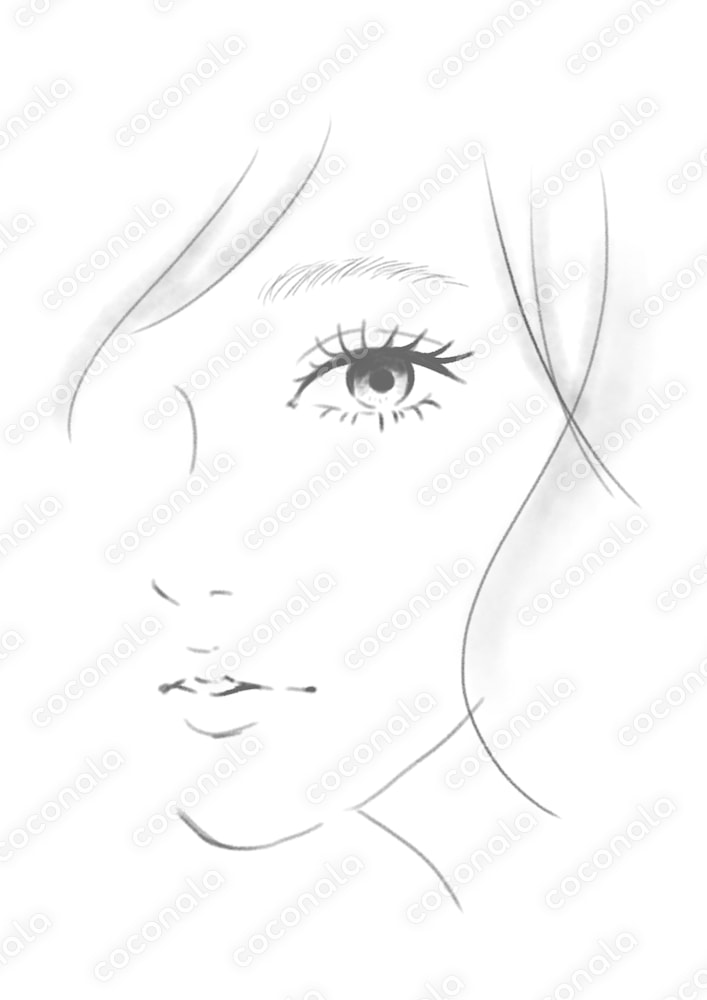 メイクのベースとなるイラストのデータをお渡しします ご購入後は何度でも印刷可能　メイクレッスンにも♪