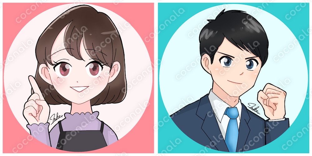 ビジネスに使える男女セットのイラスト