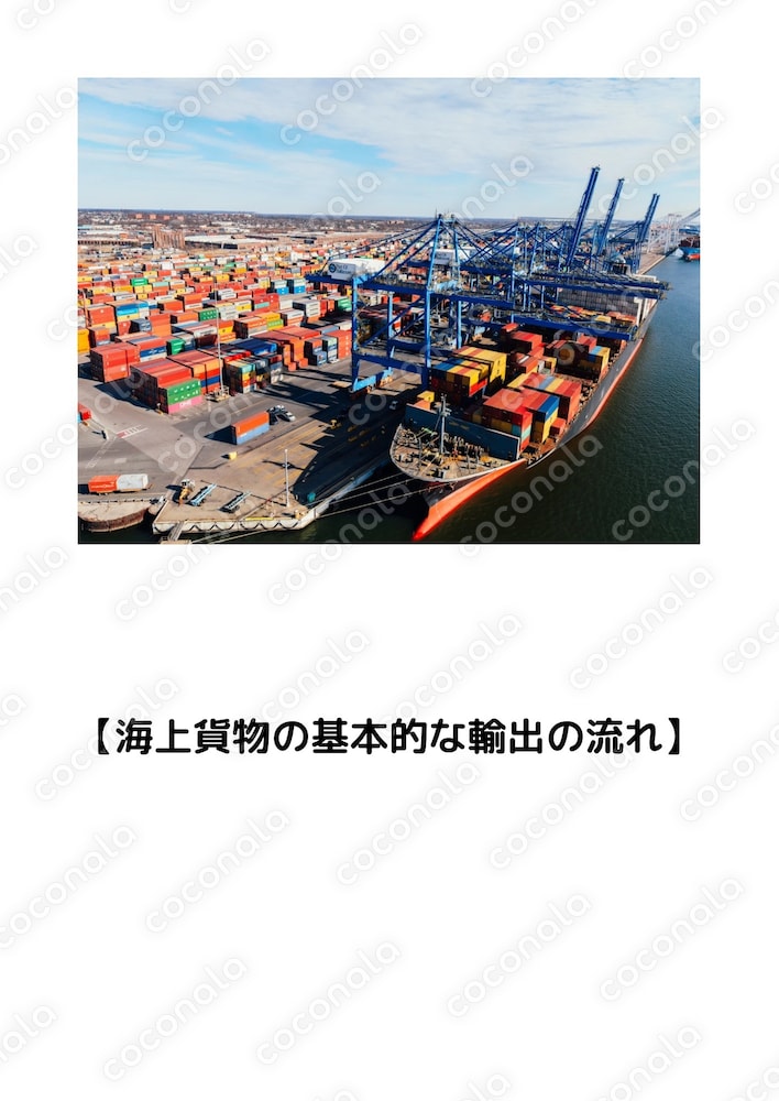 「海上貨物の基本的な輸出の流れ」ミニテキスト