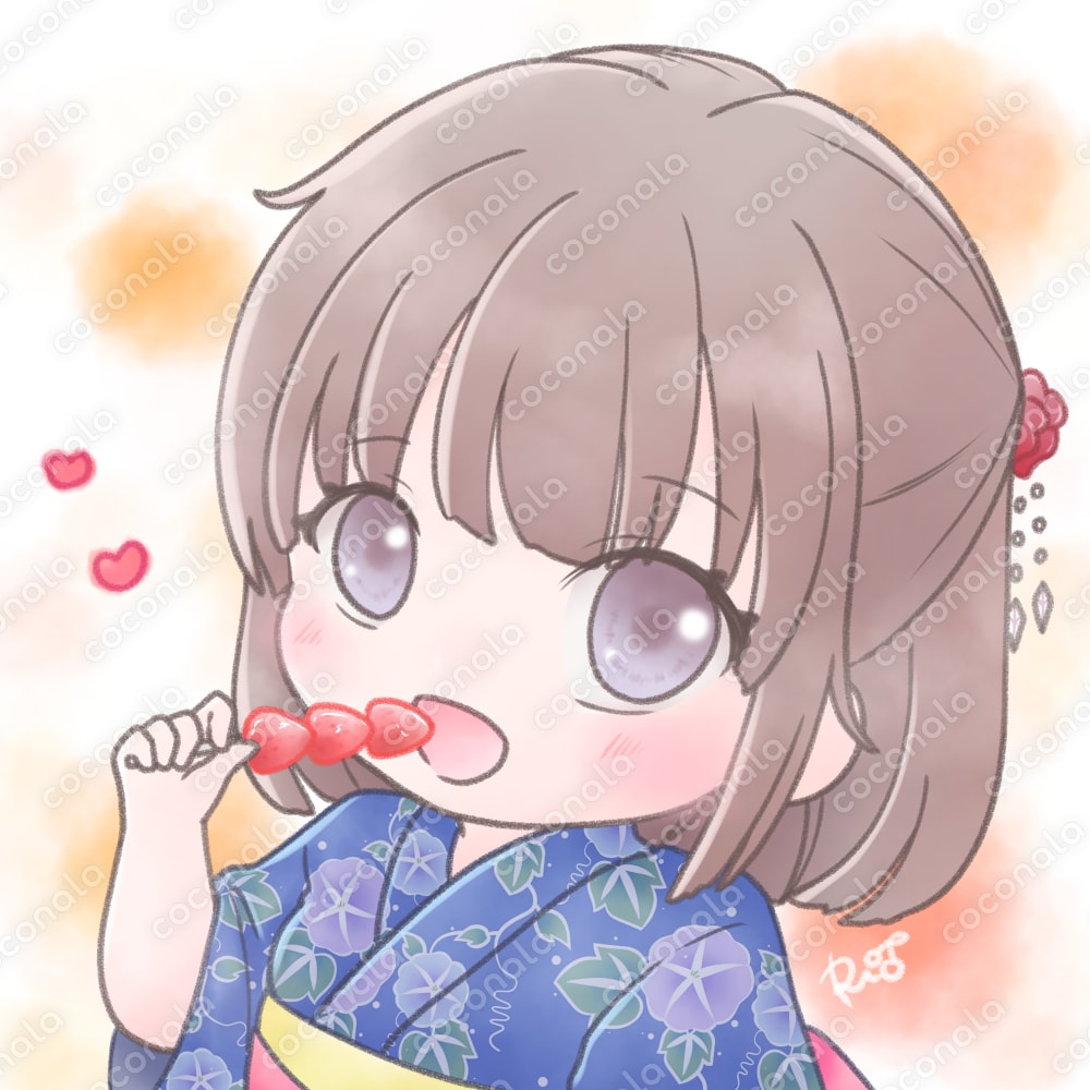 夏祭りの女の子アイコン