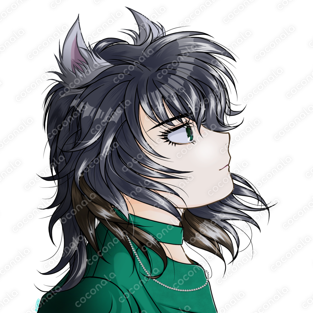 猫耳女子／各種SNSアイコン・観賞用の正方形イラスト