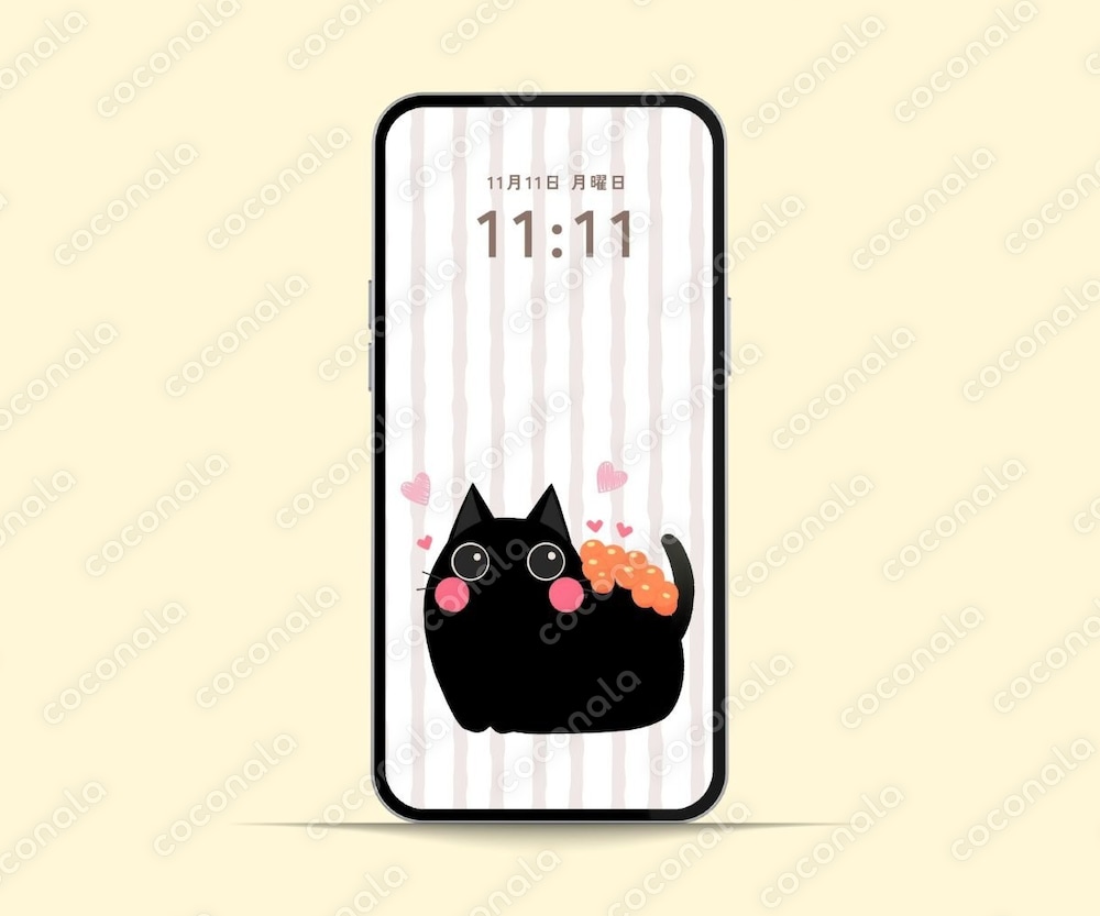 黒猫スマホ壁紙寿司シリーズ