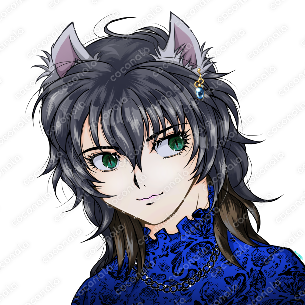 猫耳女子／各種SNSアイコン・観賞用の正方形イラスト