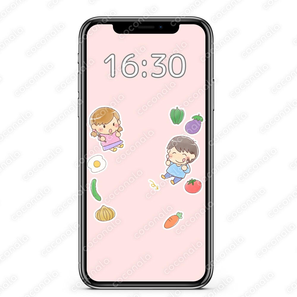 スマホ壁紙＊こども＆野菜