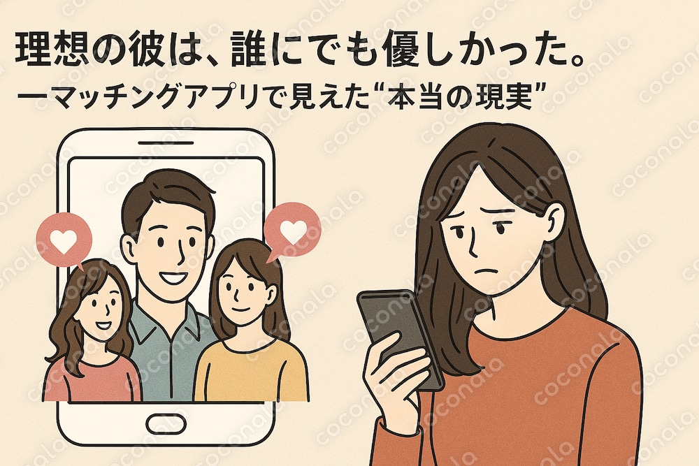 「理想の彼は、誰にでも優しかった。」—マッチングアプリで見えた"本当の現実" 