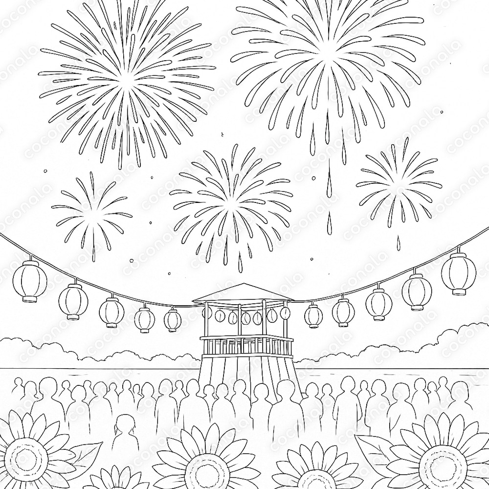 【7枚】大人も子どもも楽しめる　思い出が色づく夏「8月テーマ塗り絵」