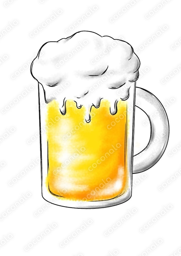 居酒屋メニューに使えるビールイラスト