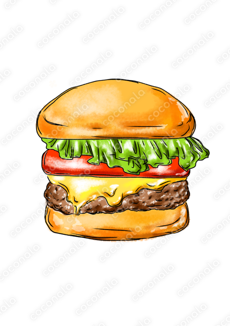 メニュー表・ＰＯＰに使えるハンバーガーイラスト