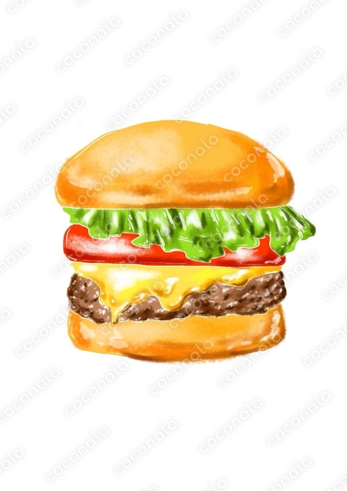 メニュー表・ＰＯＰに使えるハンバーガーイラスト