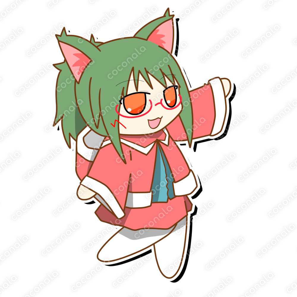 アイコンや立ち絵に使えるSDキャラの女の子(猫擬人化ちゃん)