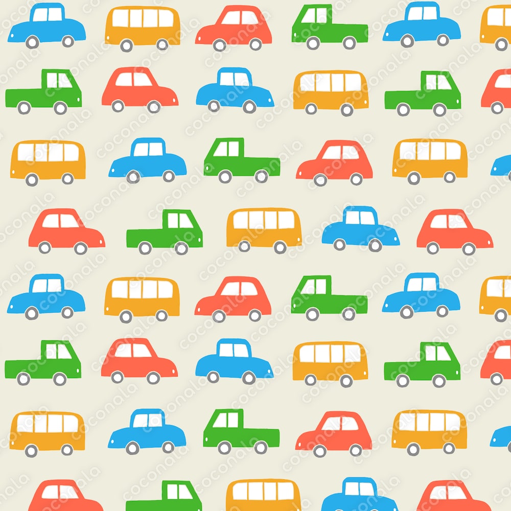 車の総柄イラスト。お子様向け商品やサービスに！