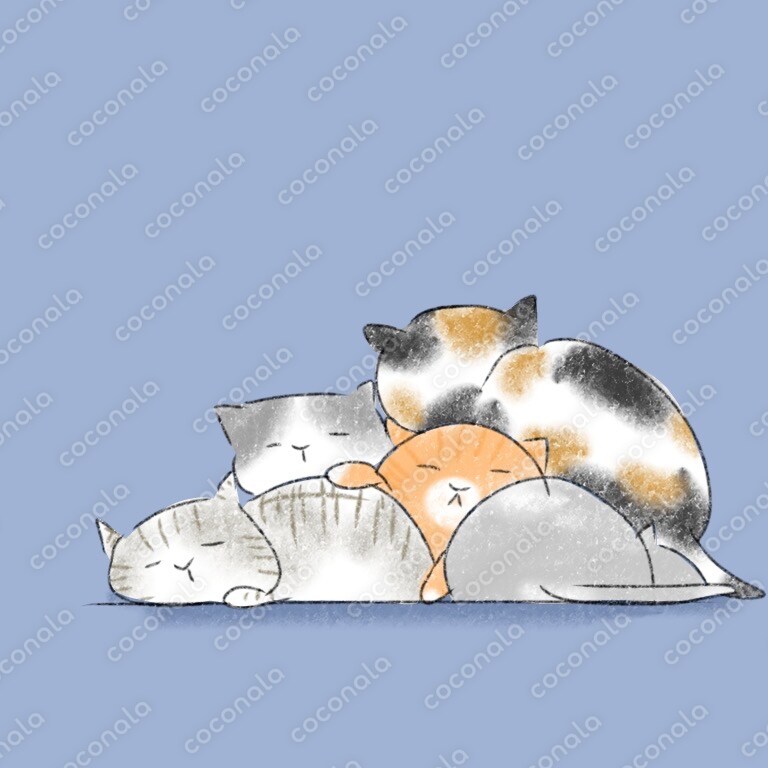イラスト素材　猫まみれ