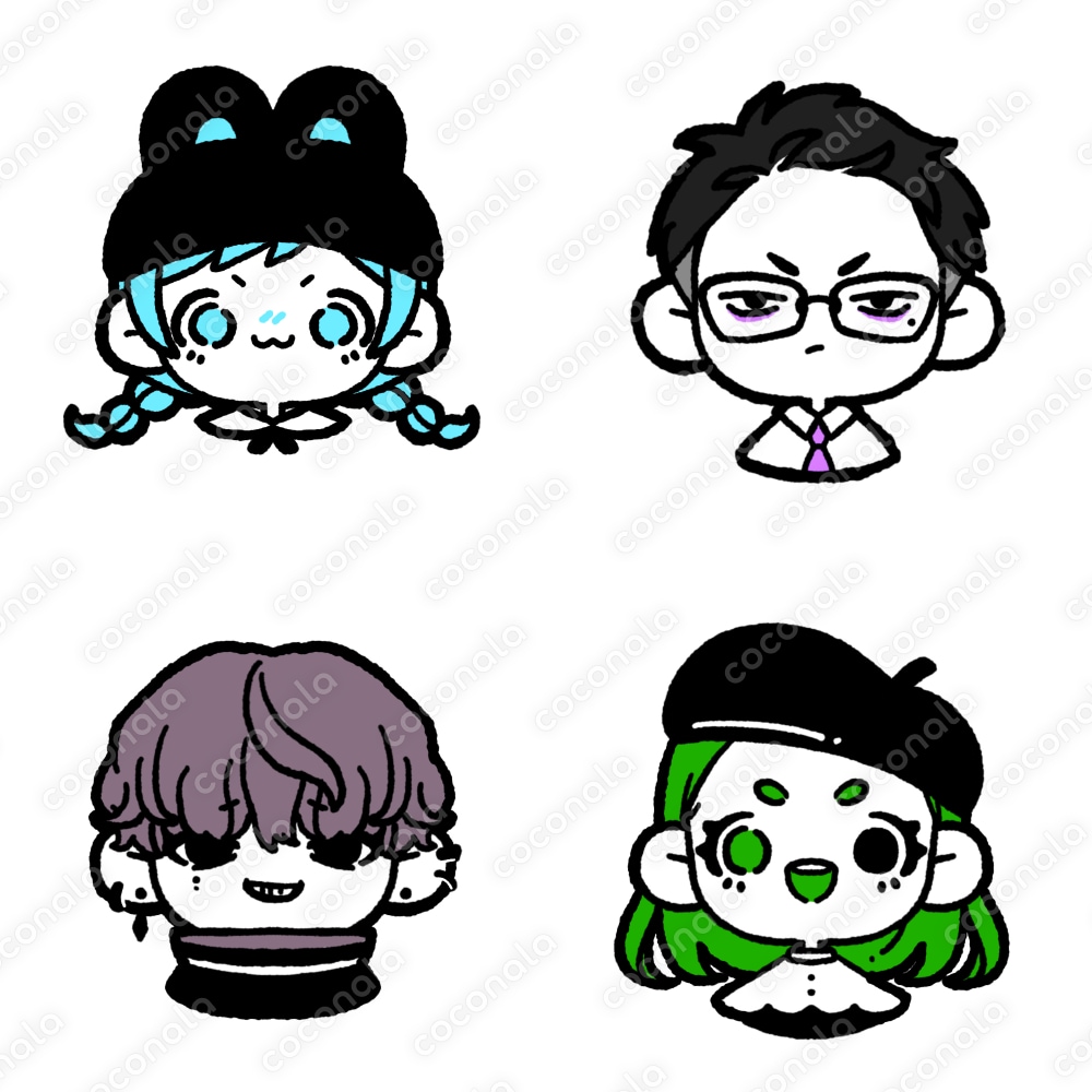 イラスト4点まとめ　セット　女の子　男の子
