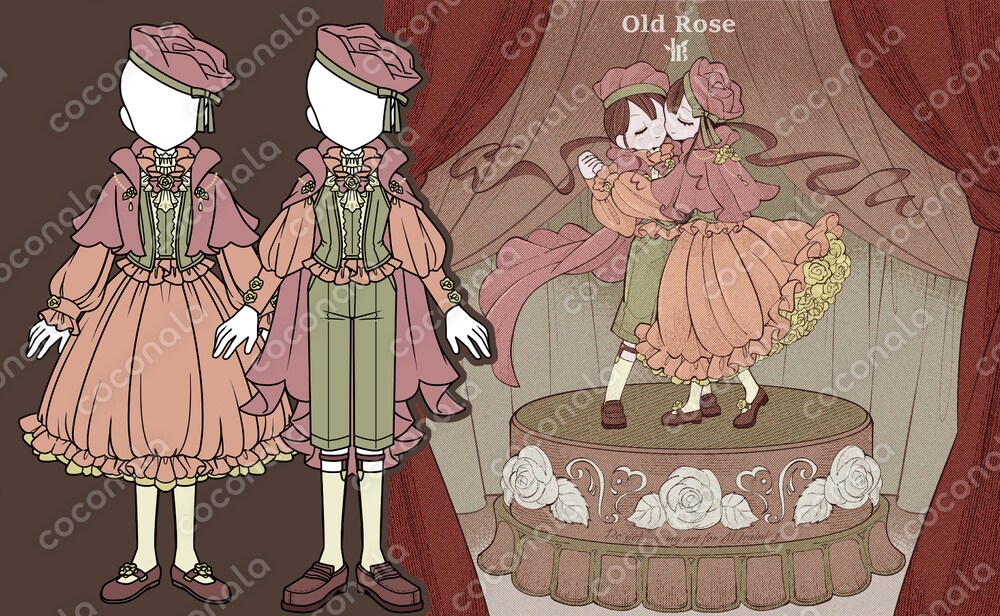 衣装デザイン三面図season01　002Old Rose