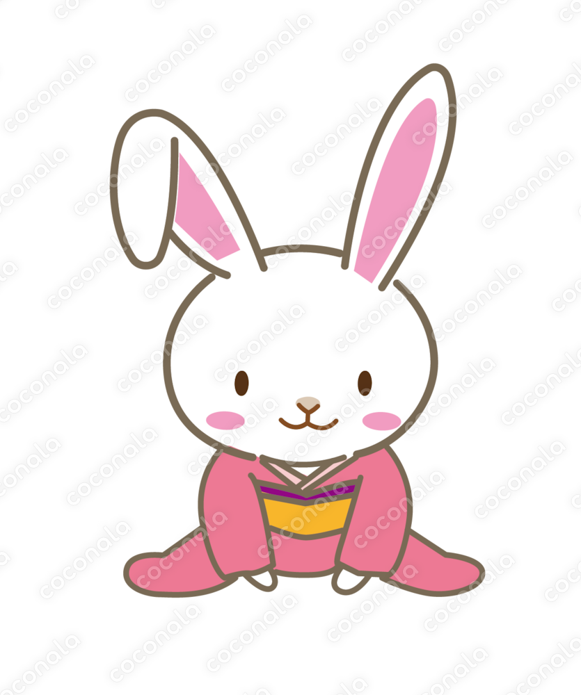 イラスト）着物のうさぎ