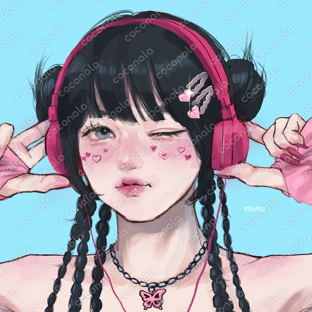 可愛くてお洒落な女の子のイラスト＊アイコンなどに！