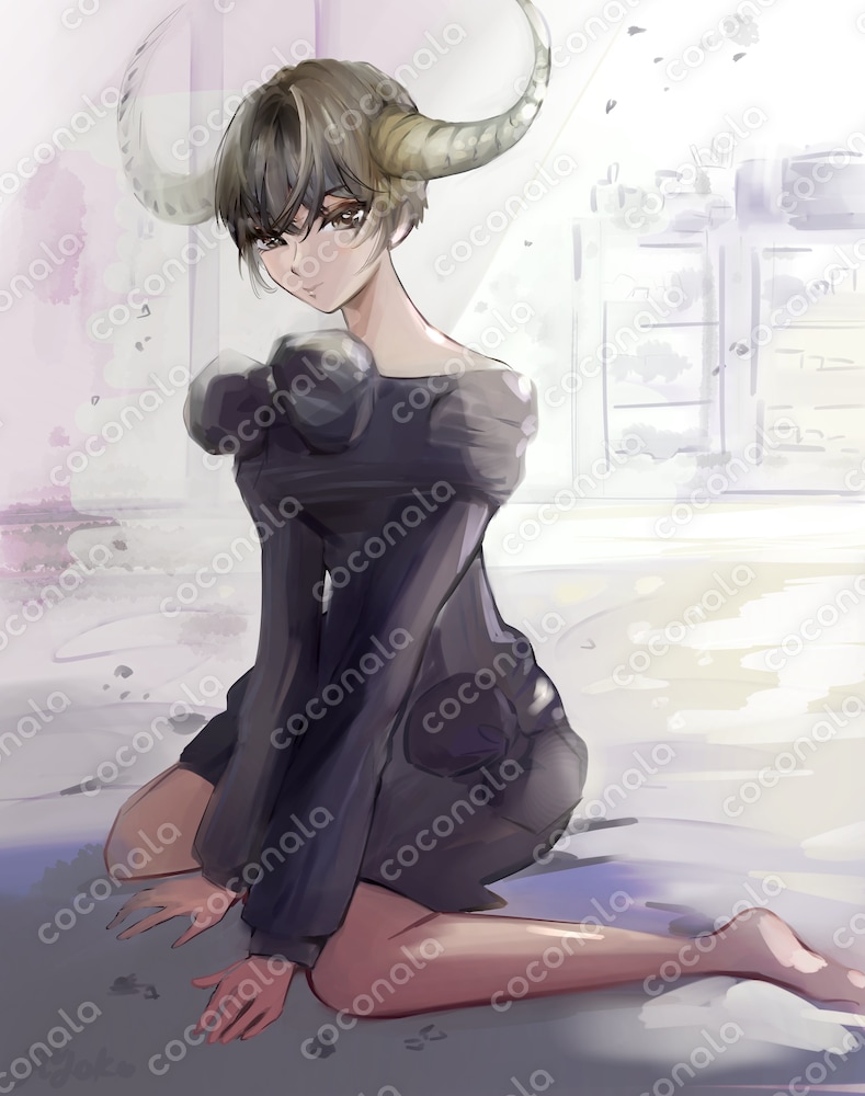 有角の女性のイラスト