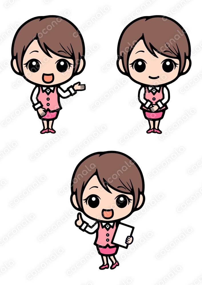 働く女性（OL・会社員）イラスト集01
