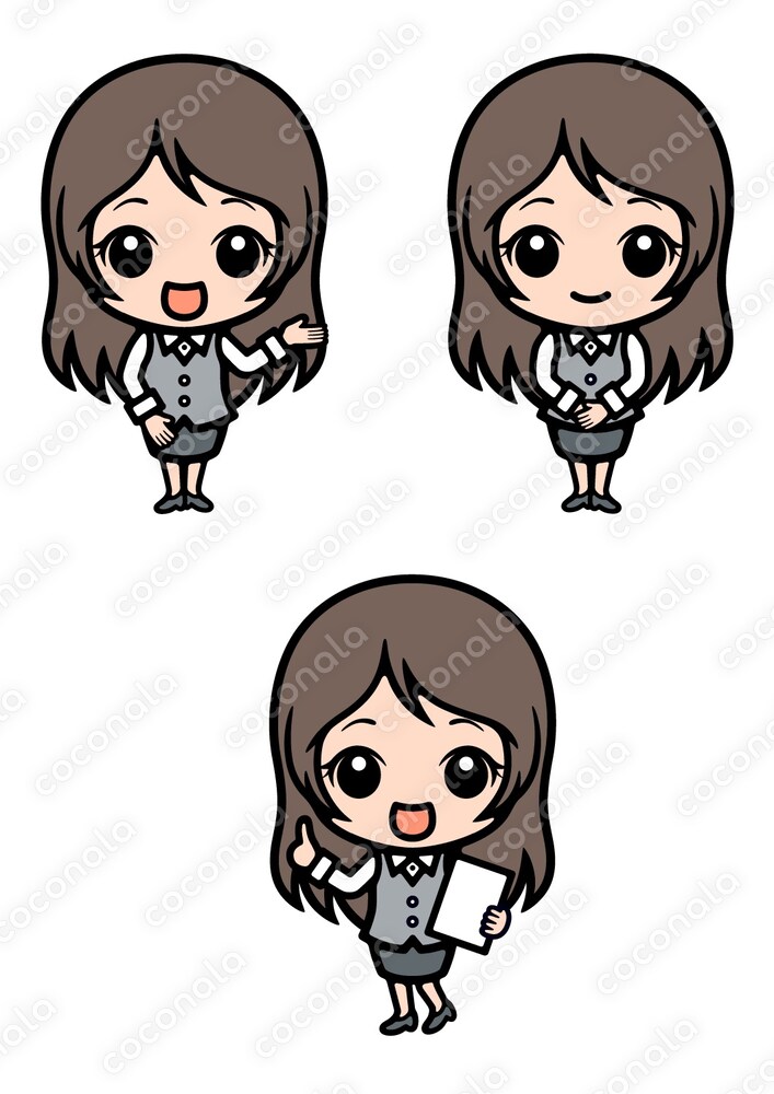 働く女性（OL・会社員）イラスト集03