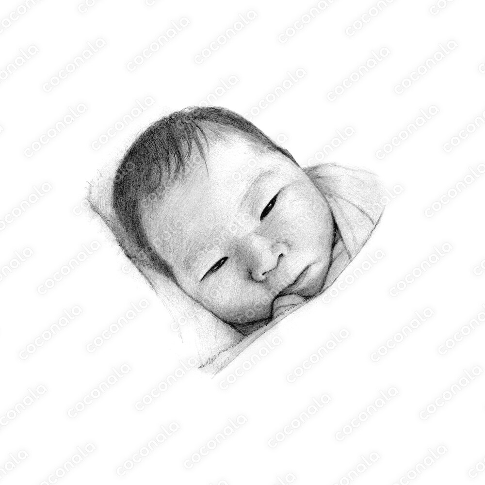 赤ちゃん　鉛筆画