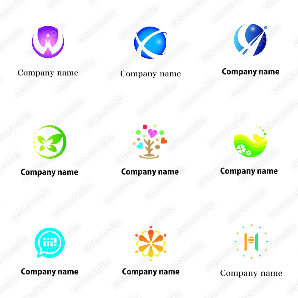 汎用ロゴ9点セット01｜Adobe Illustrator（.ai）データ納品