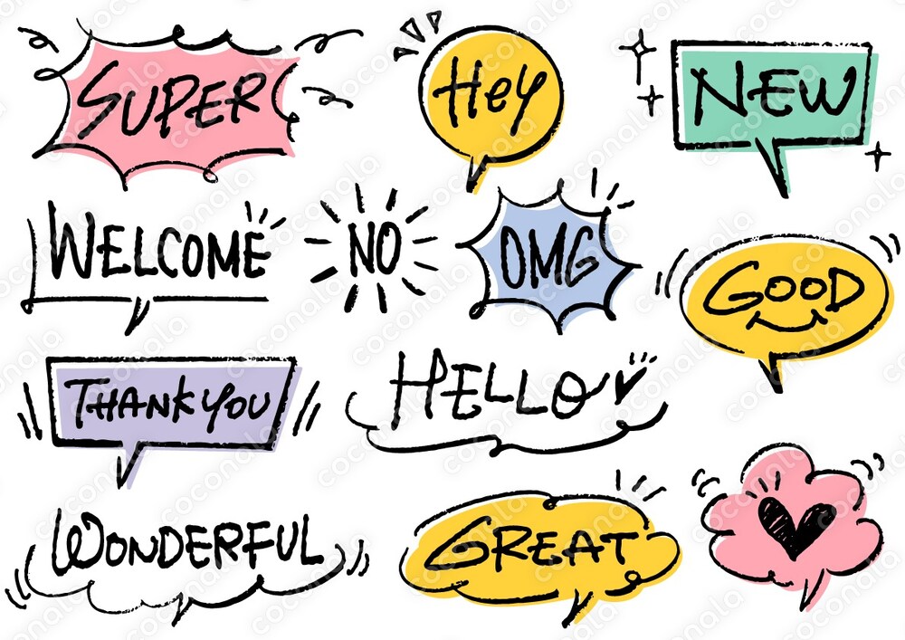 手書き文字パーツセット｜背景透過PNG