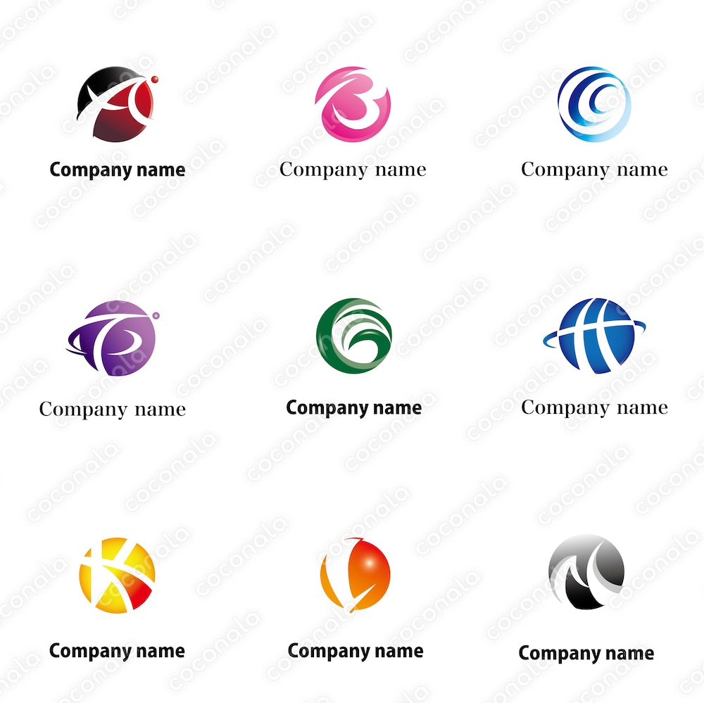汎用ロゴ9点セット04｜Adobe Illustrator（.ai）データ納品