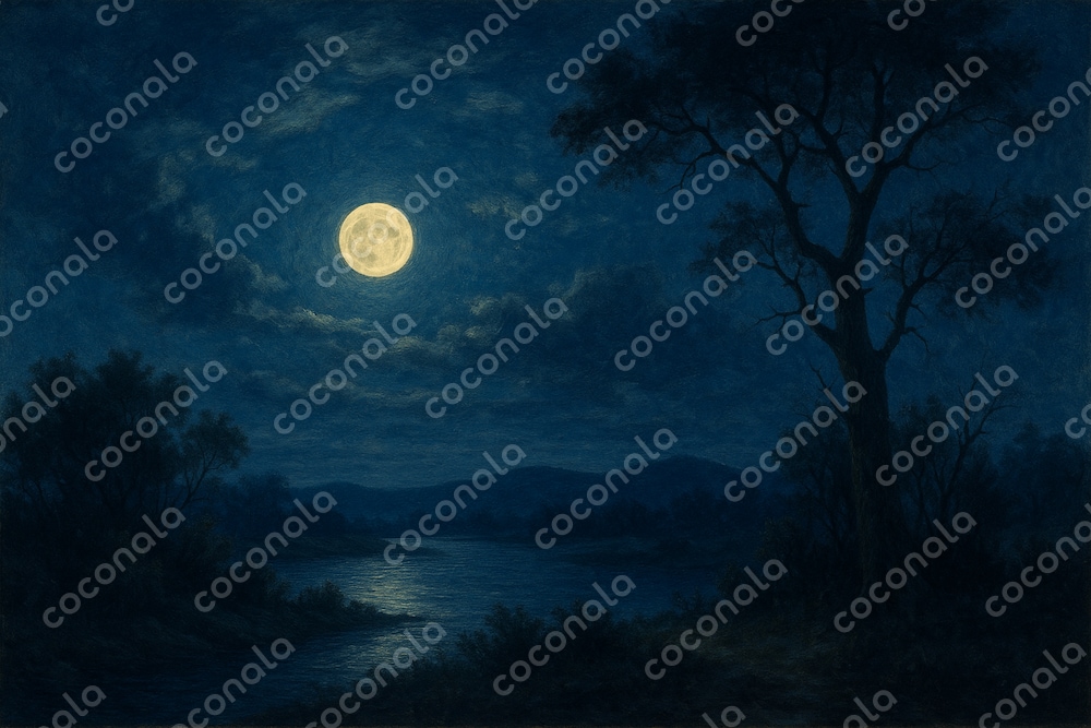 幻想的な夜の月