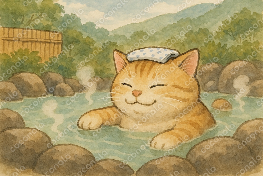 猫と温泉