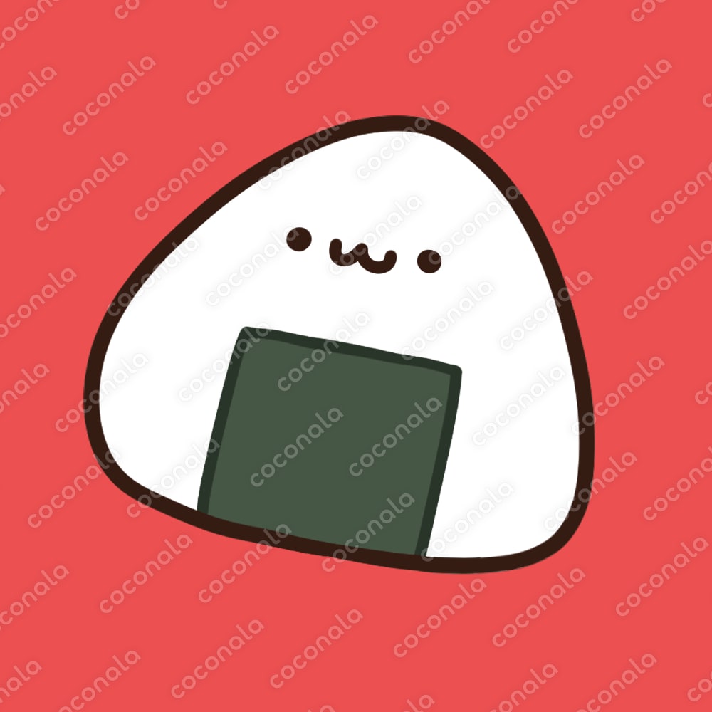 ゆるかわいい食べ物シリーズSNSアイコン【おにぎり】