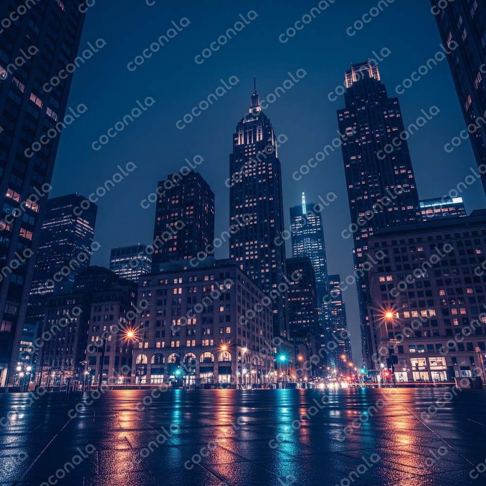 ビジネスに使える写真素材■都市の夜景　ビル