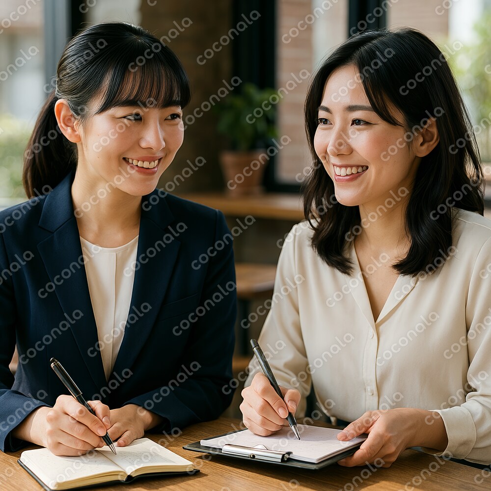 打ち合わせをする2人の女性